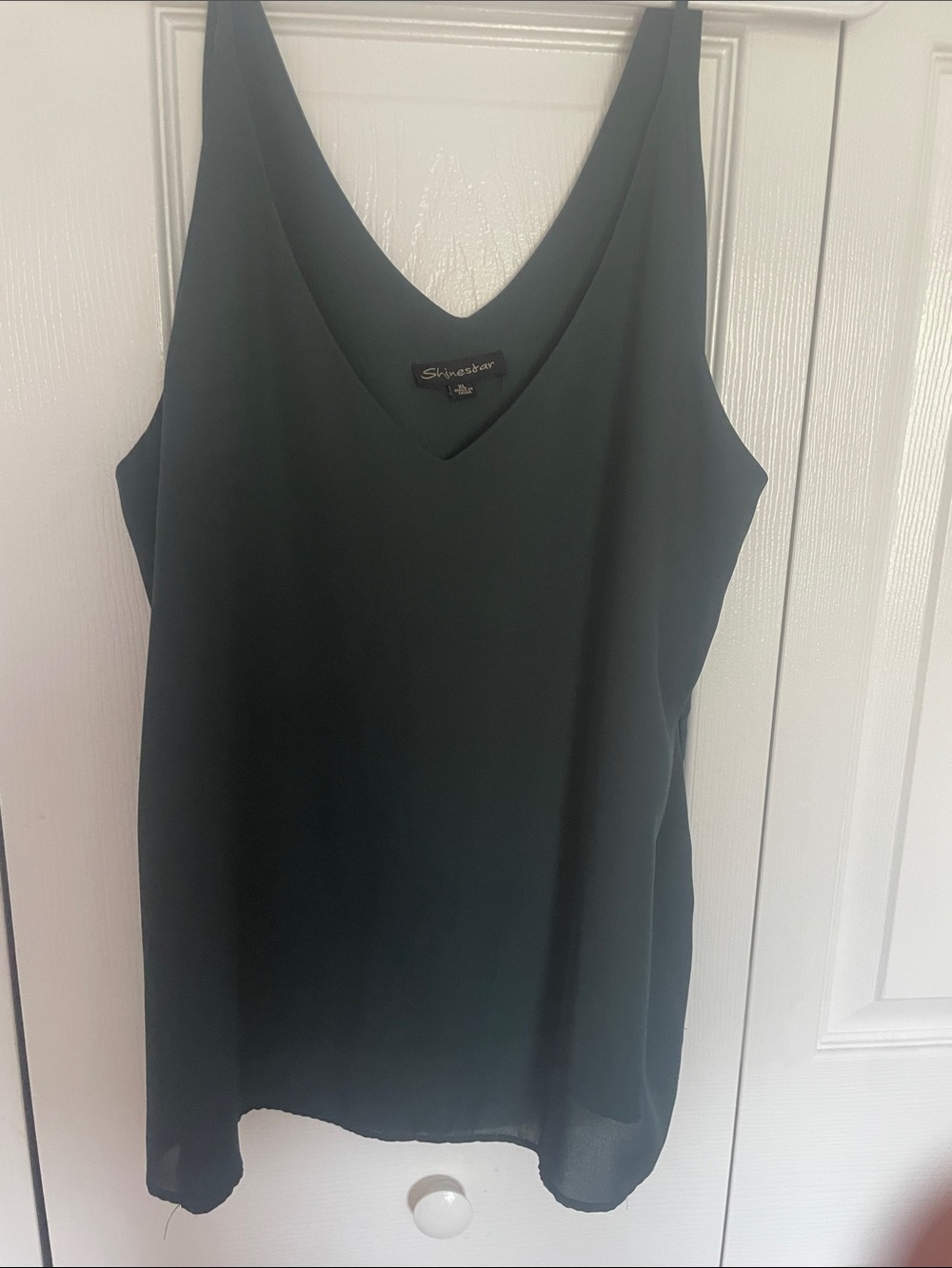 Camisole dark green, semi sheer